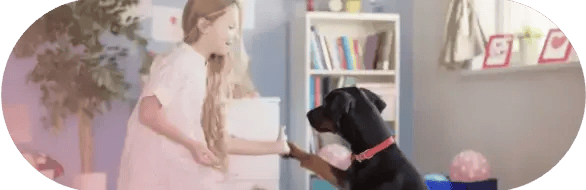 犬を連れた少女